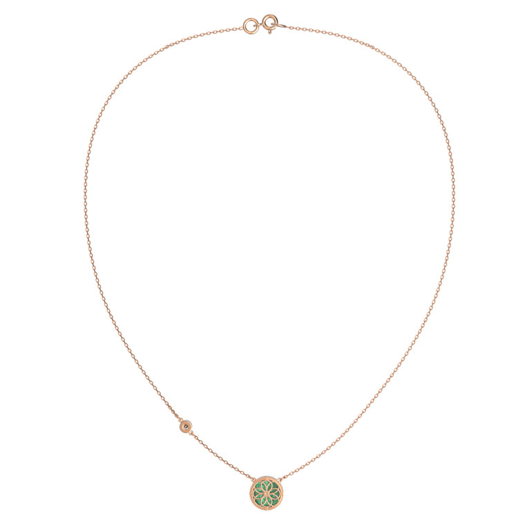 Колье из золота c бриллиантами и малахитом