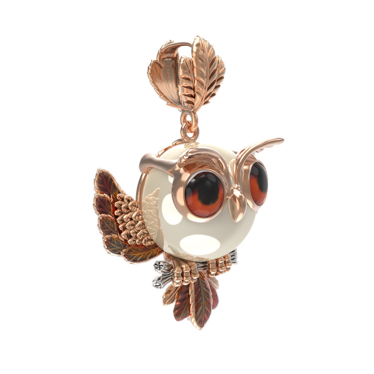 Подвеска из золота c эмалью и жемчугом