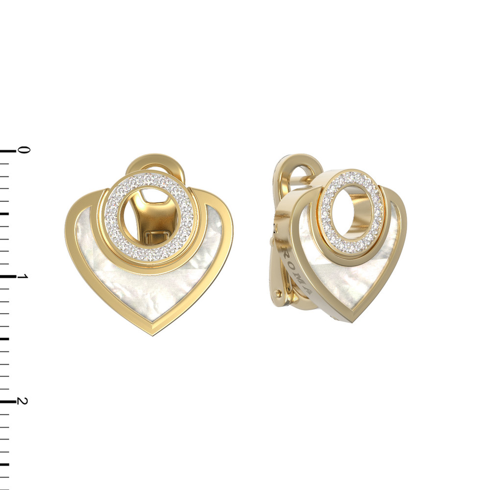 Серьги из лимонного золота c бриллиантами и перламутром