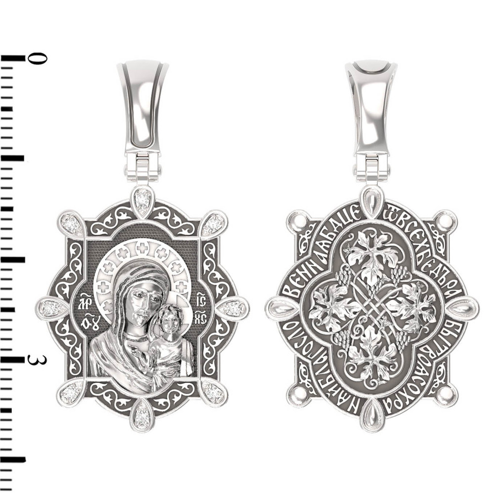 Образок из белого золота c бриллиантами