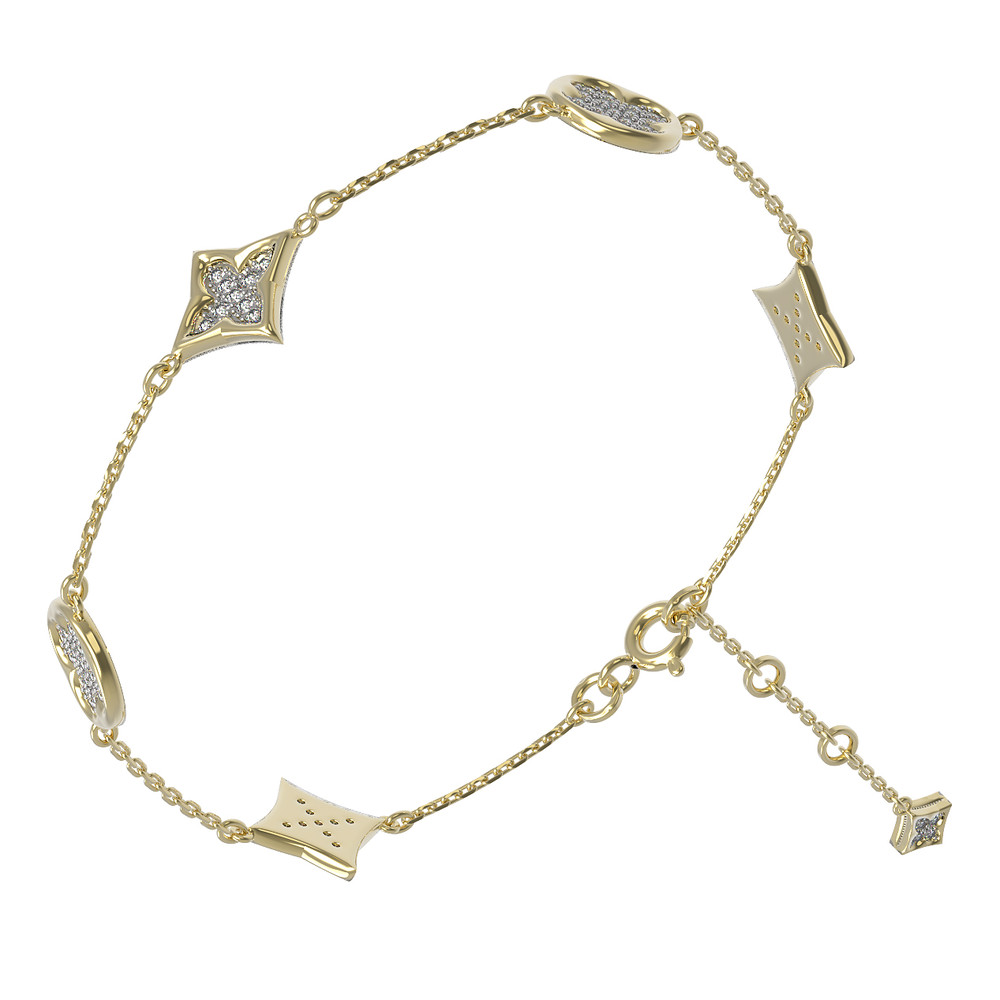 Браслет из лимонного золота c бриллиантами