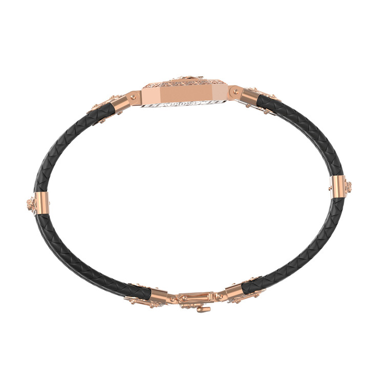 Браслет из золота c шнурком и ониксом