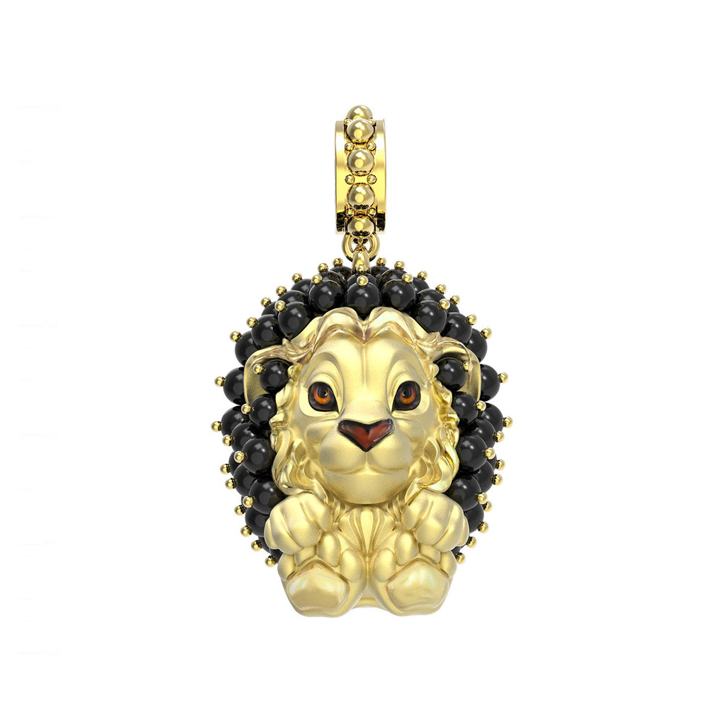 Подвеска из лимонного золота c эмалью и ониксом