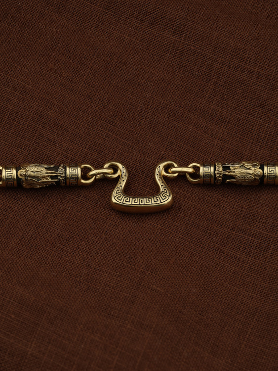 Цепь из лимонного золота c эмаль и эбеновым деревом