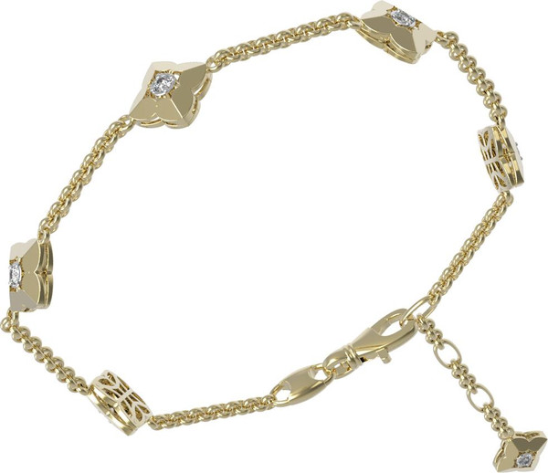 Браслет из лимонного золота c бриллиантами