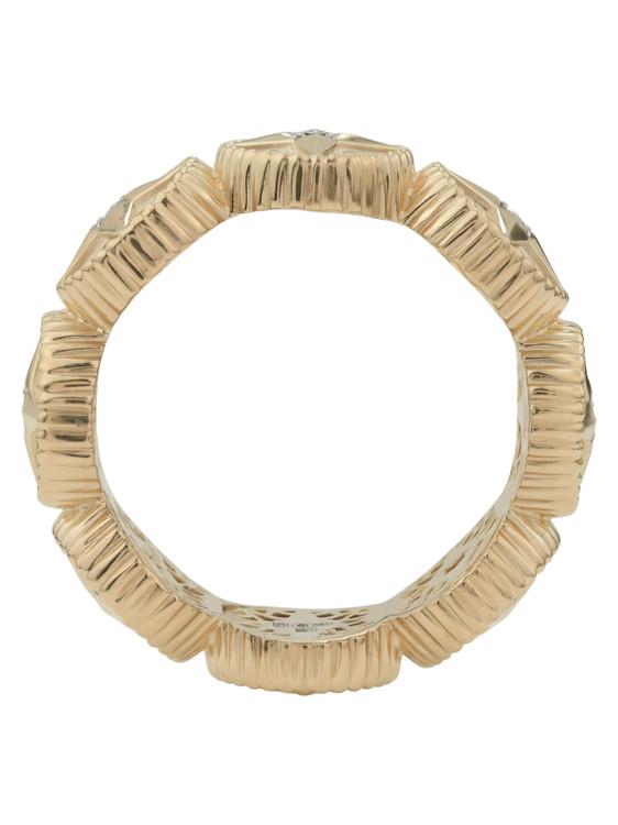 Кольцо из золота c бриллиантами, лазуритом и перламутром