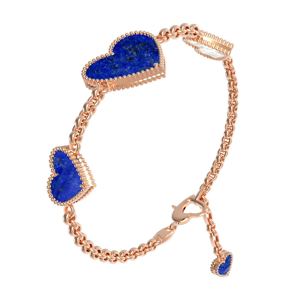 Браслет из золота c лазуритом и перламутром