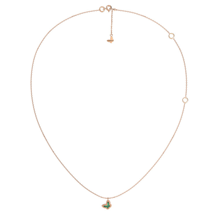 Колье из золота c малахитом