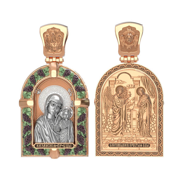 Образок из золота c эмаль