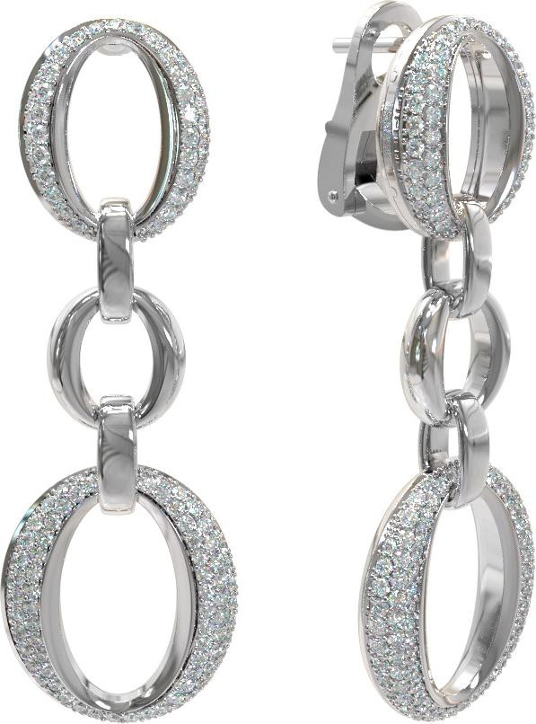 Серьги из белого золота c бриллиантами