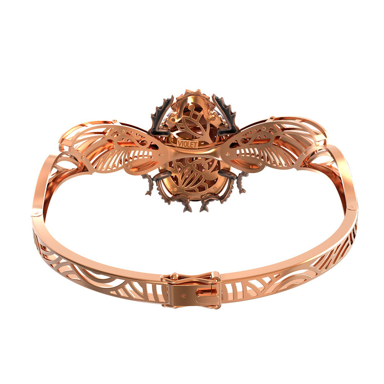 Браслет из золота c эмаль , фианитом, гранатом и эмалью