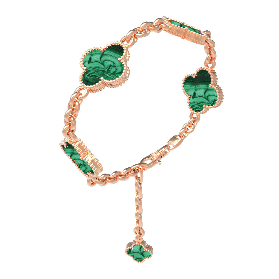 Браслет из золота c малахитом