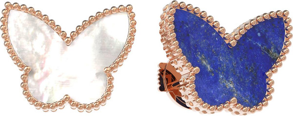 Серьги из золота c лазуритом и перламутром