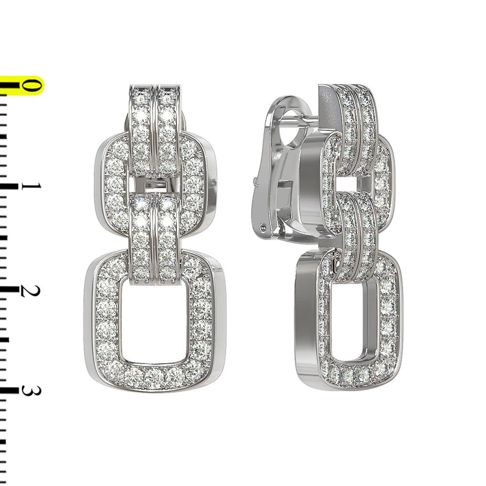 Серьги из белого золота c бриллиантами