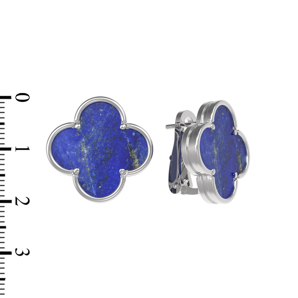 Серьги из белого золота c лазуритом