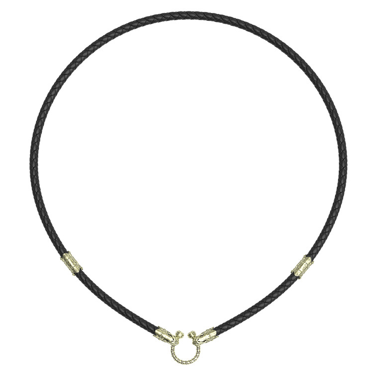 Шнурок кожаный из зелёного золота c кожаным шнурком