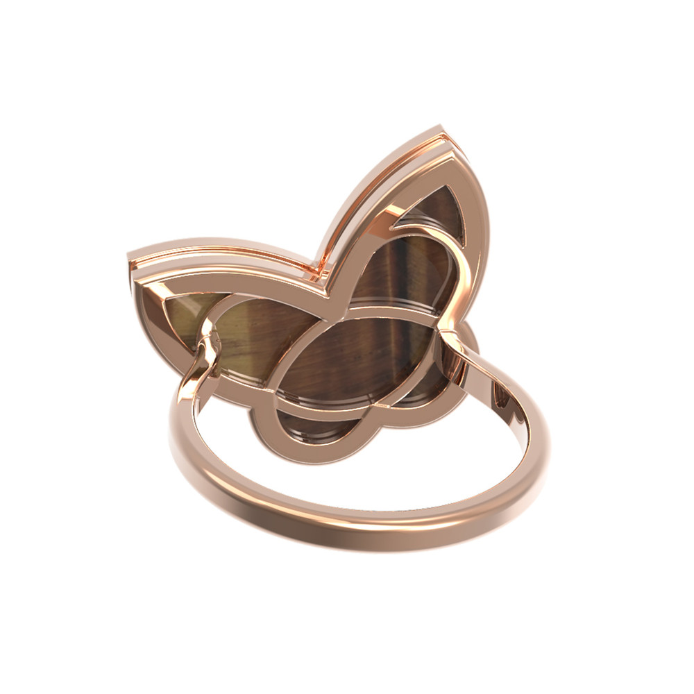 Кольцо из золота c тигровым глазом