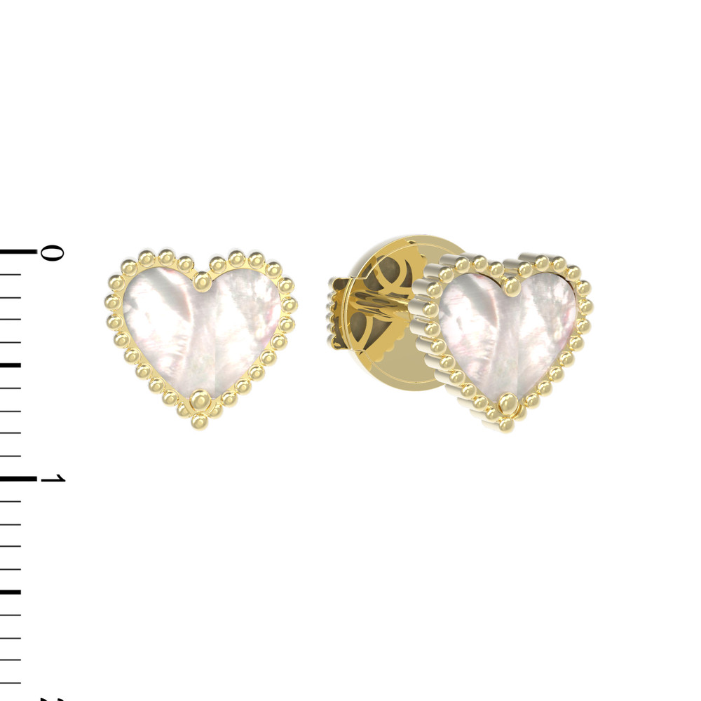 Серьги из лимонного золота c перламутром