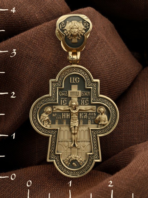 Крест из лимонного золота