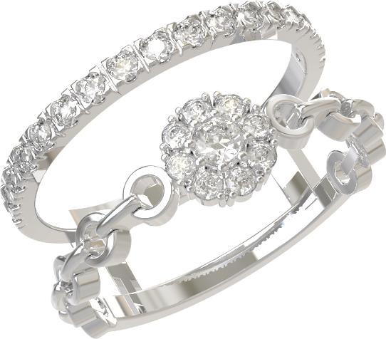 Кольцо из белого золота c бриллиантами