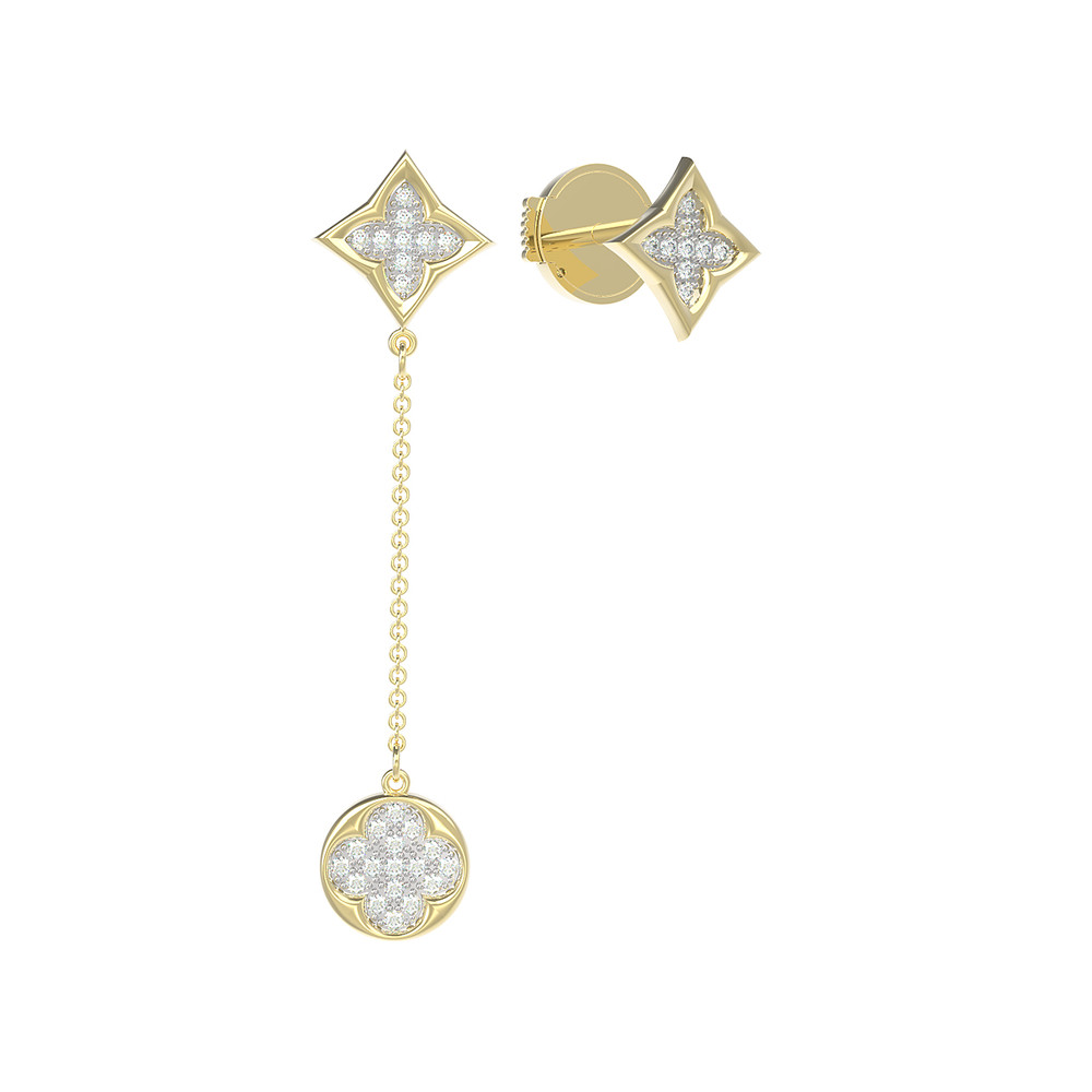 Серьги из лимонного золота c бриллиантами