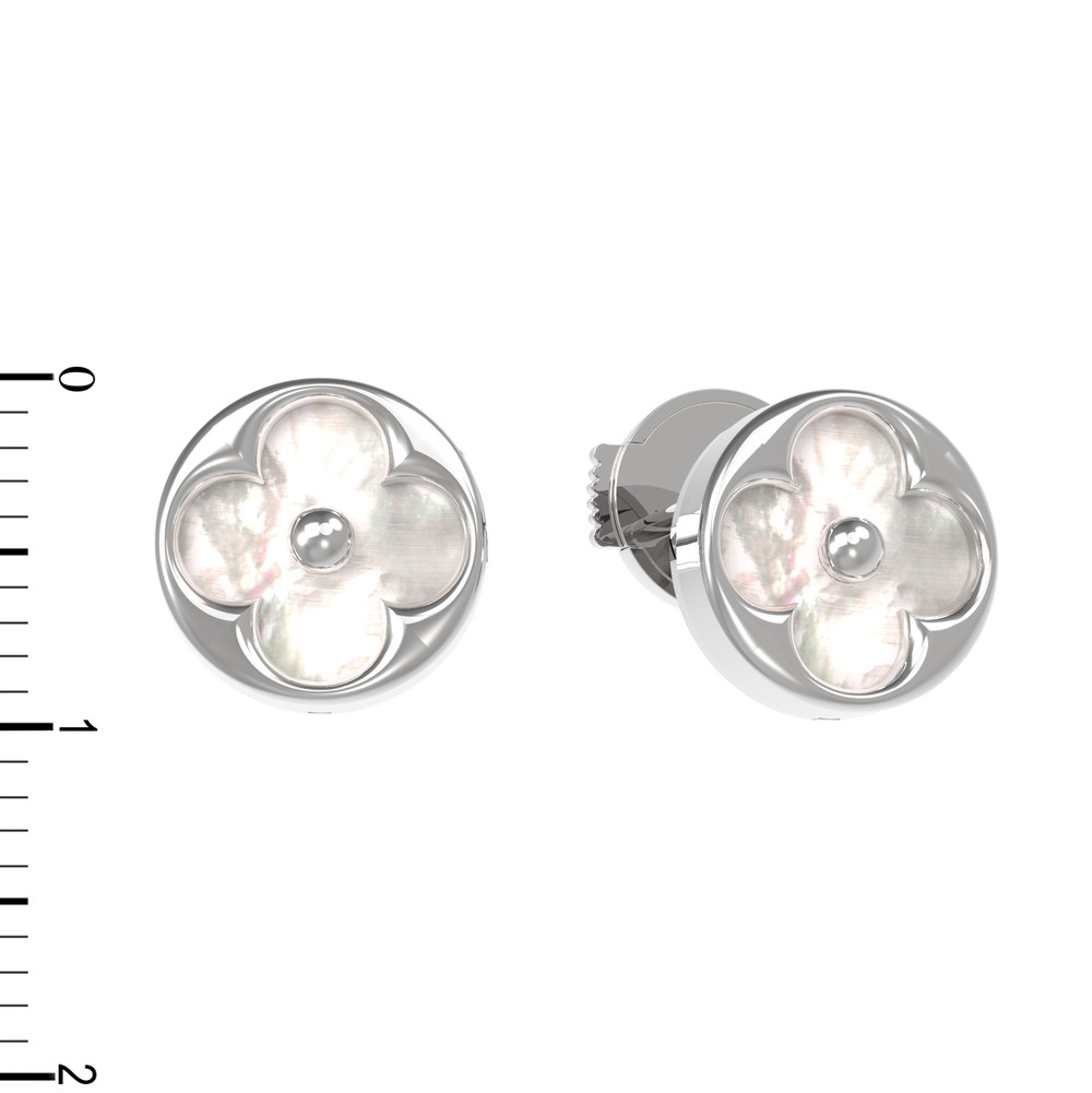 Серьги из белого золота c перламутром