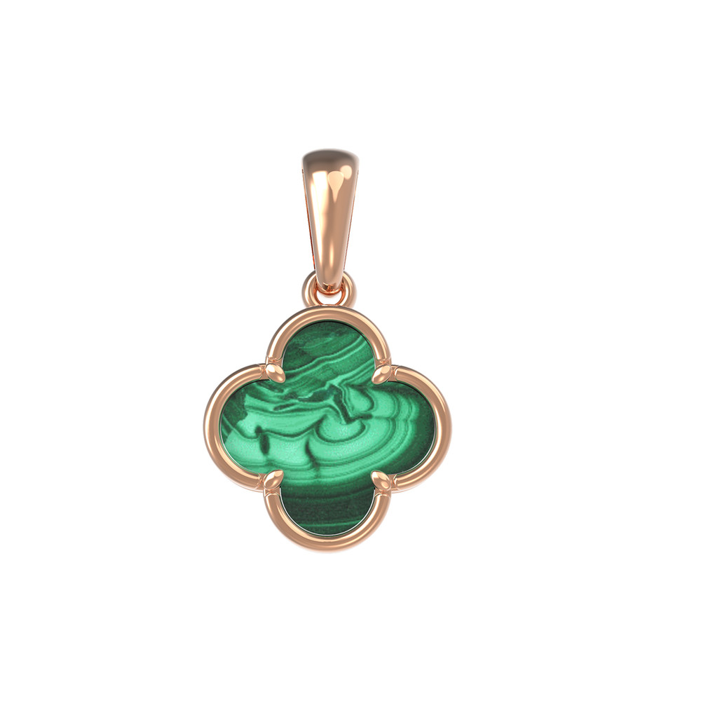 Подвеска из золота c малахитом