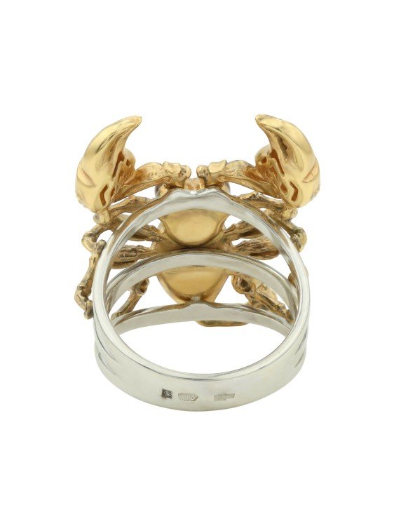 Кольцо из лимонного золота c эмаль