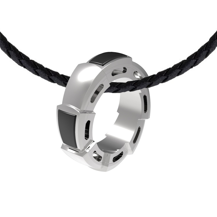 Подвеска из белого золота c ониксом