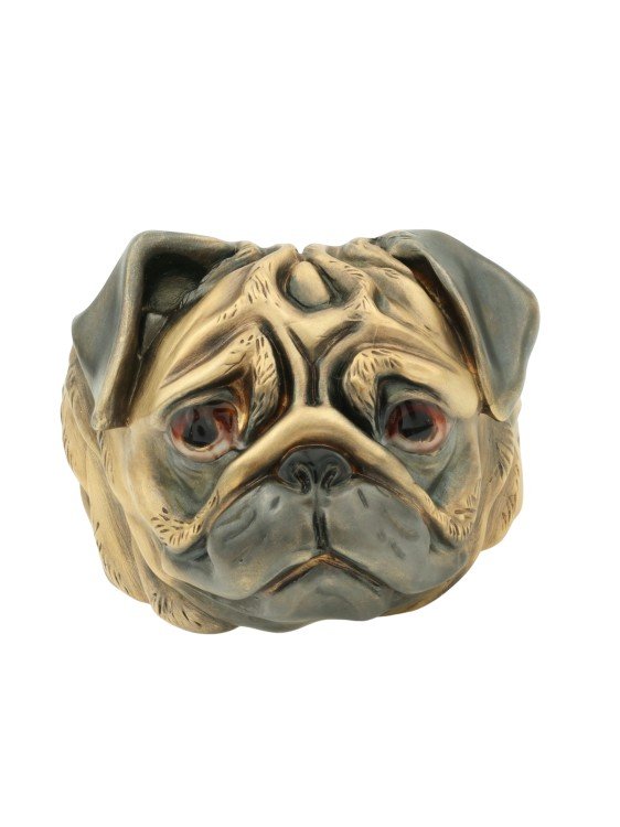 Кольцо из лимонного золота c эмаль