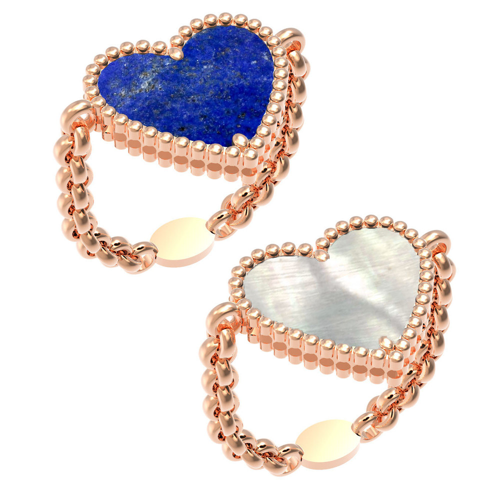 Кольцо из золота c лазуритом и перламутром