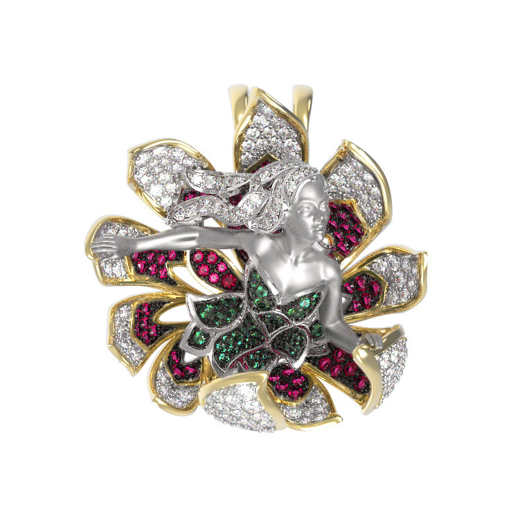 Подвеска из лимонного золота c фианитом