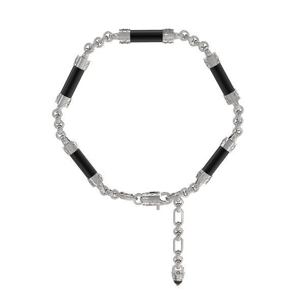 Браслет из белого золота c ониксом