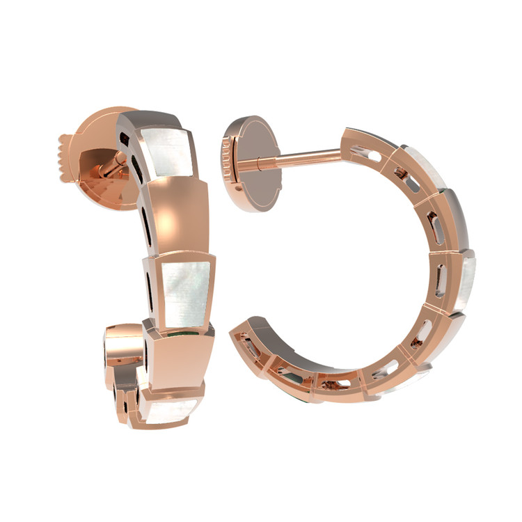 Серьги из золота c перламутром